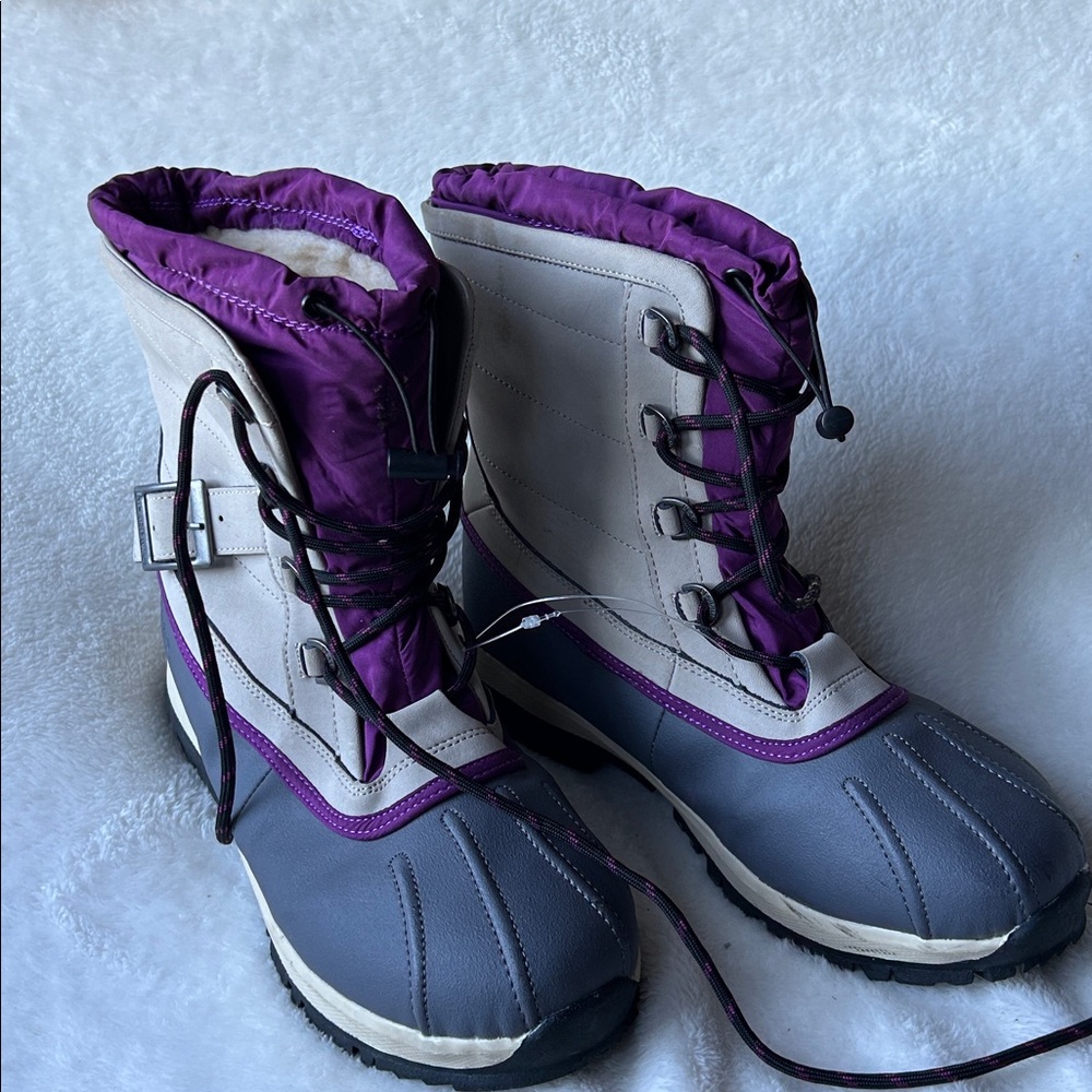 Bear paw winter boots waterproof Purple and Gray size 9
